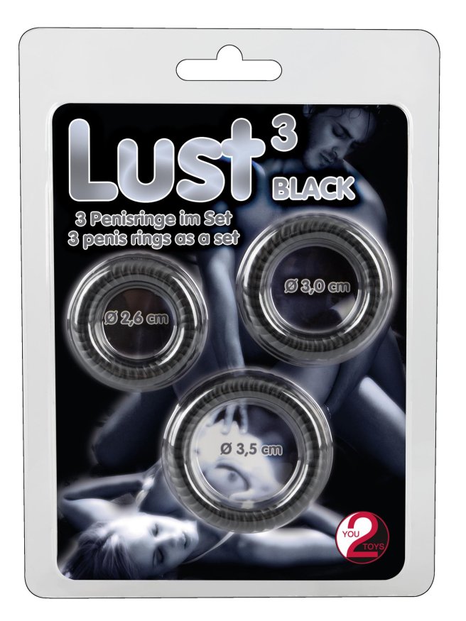 Набор эрекционных колец Lust цвет черный