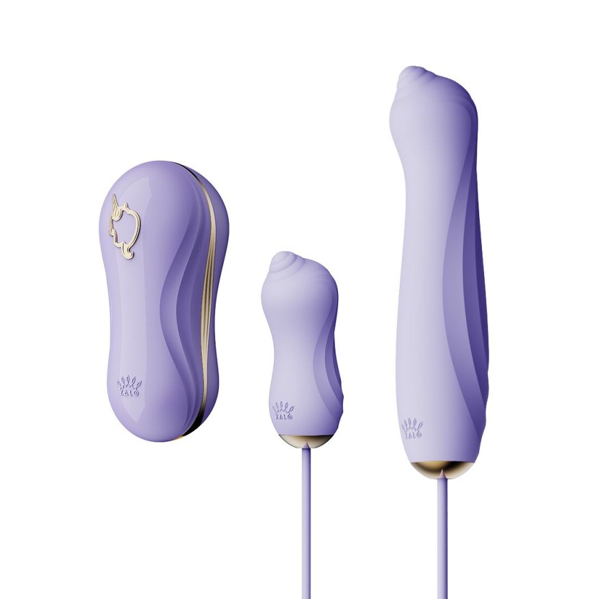 Набір 3в1 Zalo  -  UNICORN Set Violet, віброяйце, пульсатор, вакуумний стимулятор