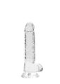 Фалоімітатор прозорий - Realrock Dildo With Balls 7'  