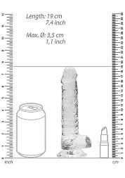 Фаллоимитатор прозрачный - Realrock Dildo With Balls 7'