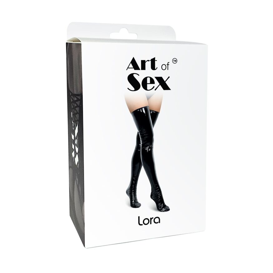 Сексуальные виниловые чулки Art of Sex - Lora, размер S, с эффектом голограммы