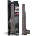 Великий Фалоімітатор - Dual Layered Bendable Silicone Cock XXL 16'' Black