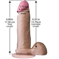 Фаллоимитатор из киберкожи Doc Johnson The Realistic Cock 6 inch White - ULTRASKYN, Vack-U-Lock, диаметр 4,3см