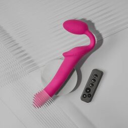 Безремневий страпон з вібрацією Strap-On-Me Vibrating Fuchsia XL ⌀ 4,7см