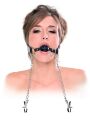 Кляп з затискачами для сосків FFE Deluxe Ball Gag and Nipple