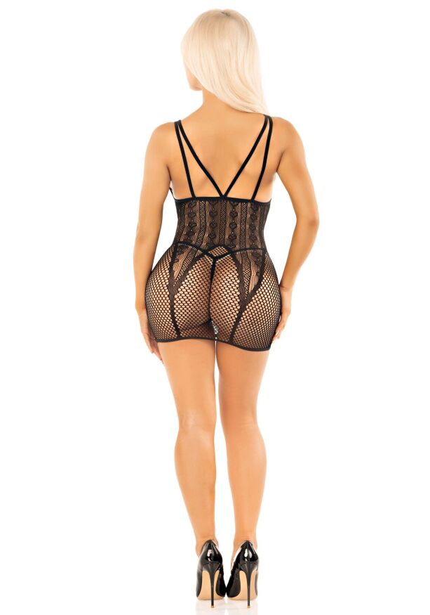 Бодистокинг Leg Avenue Heart Net Mini Dress One Size Black