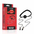 Набор БДСМ - Erospace Wild Play Mouth Gag With Nipple Clamps C15
