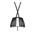 Комплект белья INDRA SET OpenBra black XXL/XXXL - Passion Exclusive: стринги, портупея с бахромой