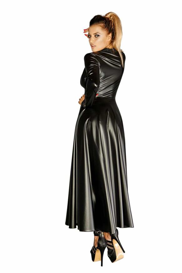 Платье-плащ с мокрым эффектом Noir Handmade F128C Powerwetlook gown coat, M