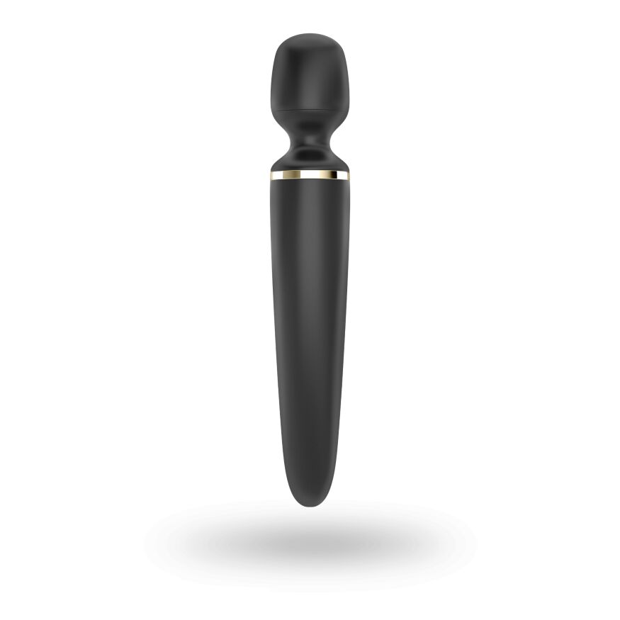 Вібромасажер Satisfyer Wand-er Woman (Black/Gold), водонепроникний, потужний, розмір XXL