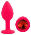 Силіконова анальна пробка EGZO - Silicone Pink Round Plug Red, size S