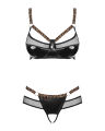 Комплект эротичный под кожу Obsessive Electricia Set Black S/M