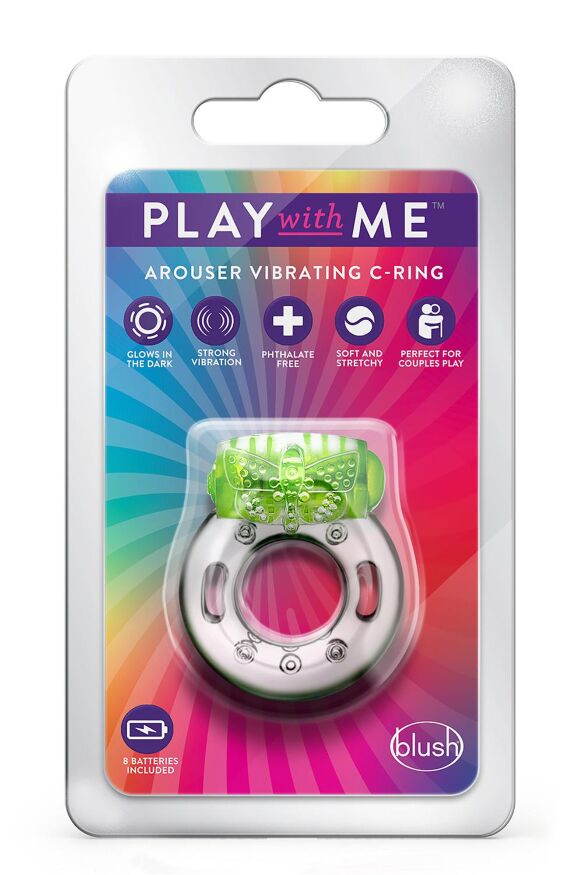 Ерекційне віброкільце PLAY WITH ME AROUSER VIBRATING C-RING GREEN
