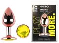 Анальная пробка с кристаллом EGZO - Rose Gold Round Plug Lime size M