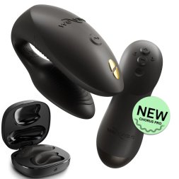 Вибратор для пар We-Vibe Chorus Pro Satin Black с пультом и приложением, черный