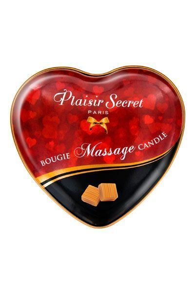 Распродажа!!! Массажная свеча-сердечко Plaisirs Secrets Caramel (35 мл) (срок 09.2025)