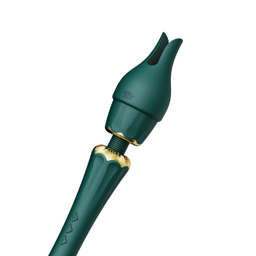 Вибратор микрофон с насадками Zalo Kyro Wand Turquoise Green
