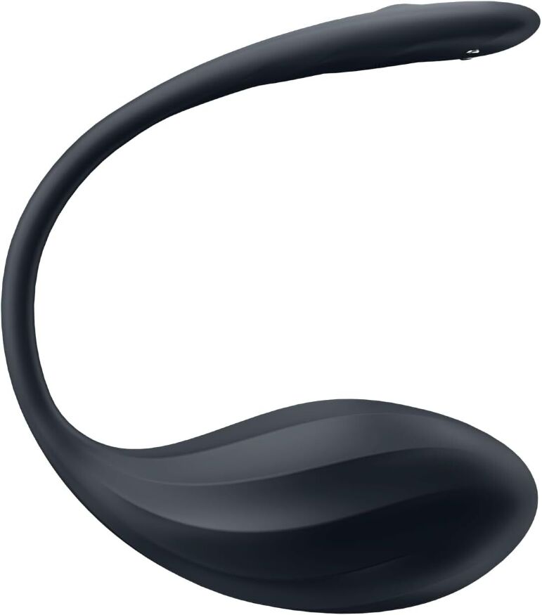 Смарт-віброяйце Satisfyer Ribbed Petal Connect App Black, керування зі смартфона, пульт ДК