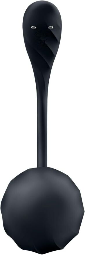 Смарт-віброяйце Satisfyer Ribbed Petal Connect App Black, керування зі смартфона, пульт ДК