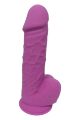 Фалоімітатор термопластичний з мошонкою Dream Toys Real Love на присосці, фіолетовий