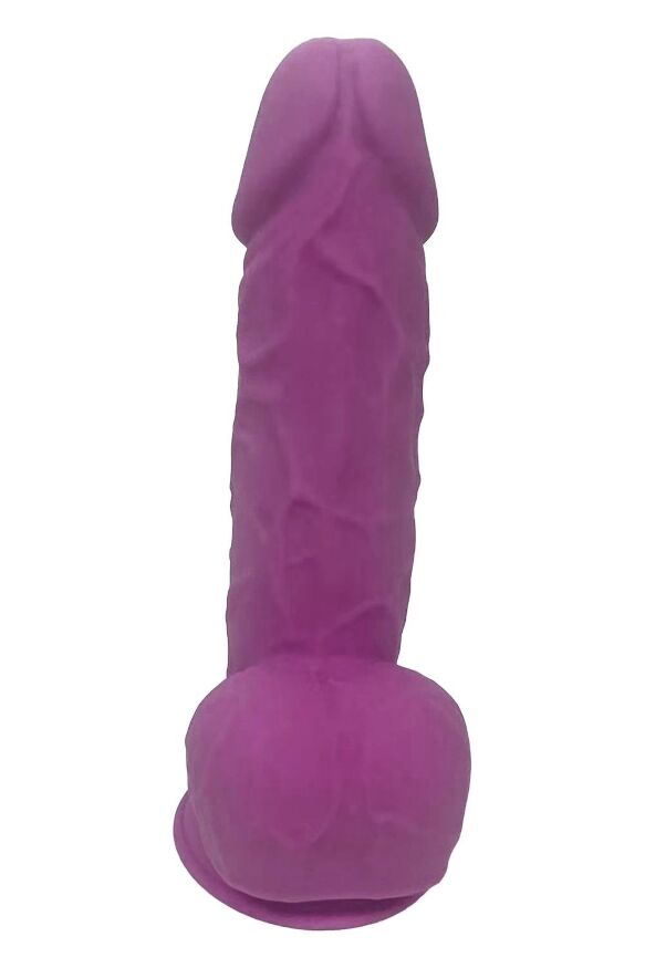 Фалоімітатор термопластичний з мошонкою Dream Toys Real Love на присосці, фіолетовий