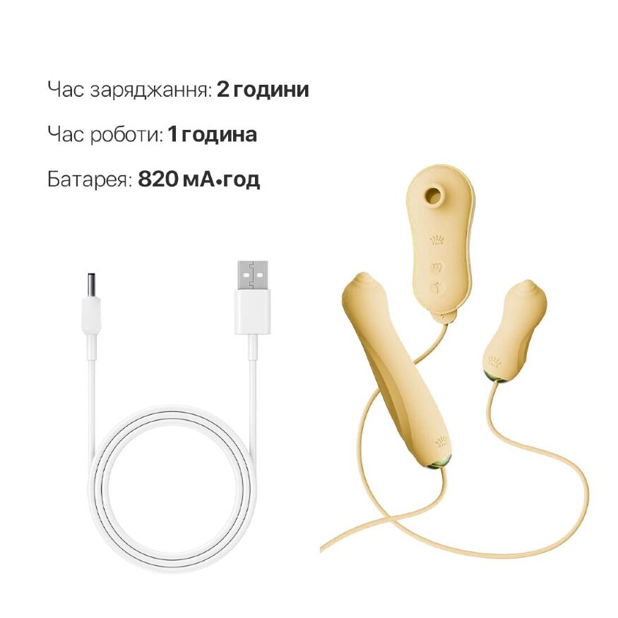 Набір 3в1 Zalo  -  UNICORN Set Yellow, віброяйце, пульсатор, вакуумний стимулятор