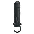 Вібронасадка на пеніс PRETTY LOVE Penis Sleeve, чорна, 12 × 3,3 см