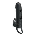 Вібронасадка на пеніс PRETTY LOVE Penis Sleeve, чорна, 12 × 3,3 см