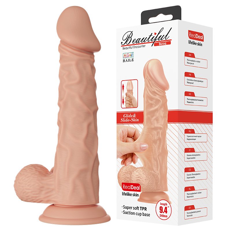 Фалоімітатор з пружною мошонкою Beautiful Encounter Buraq Dildo Flesh