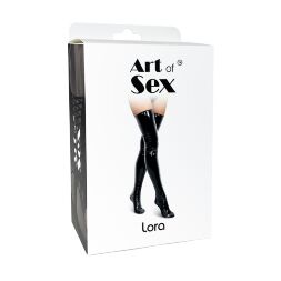 Сексуальные виниловые чулки Art of Sex - Lora, размер M, с эффектом голограммы