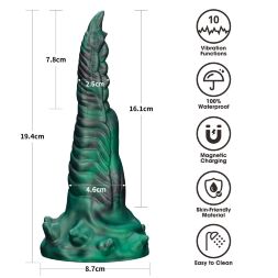 Вибратор в форме лапы с двумя когтями - Double-Claw Vibrating Silicone Dildo Savage Charm 10 режимов вибрации
