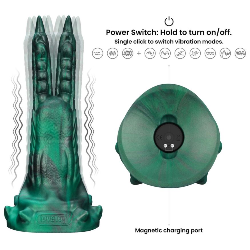 Вібратор у формі лапи з двома пазурами - Double-Claw Vibrating Silicone Dildo Savage Charm.