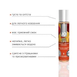 Змазка на водній основі JO H2O - Peachy Lips (30 мл) без цукру, рослинний гліцерин