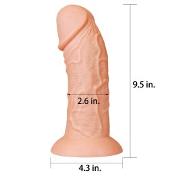 Реалістичний фалоімітатор значного розміру King-Sized Realistic Curved Dildo 9.5" Flesh