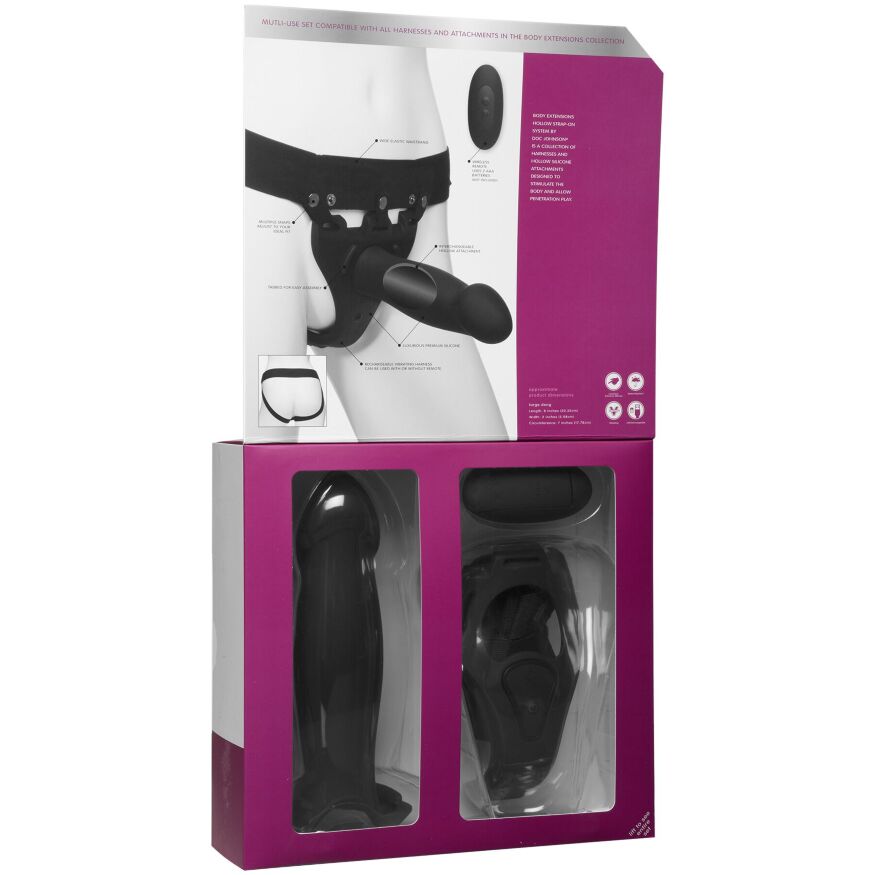 Страпон унисекс Doc Johnson Body Extensions - BE RISQUE, полая насадка