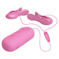 Віброзатискачі для сосків з функцією електростимуляції - Pretty Love Nipple Clip Romantic Wave II Pink