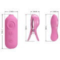 Віброзатискачі для сосків з функцією електростимуляції - Pretty Love Nipple Clip Romantic Wave II Pink