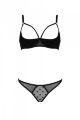 Эротический комплект Passion MARINA SET WITH OPEN BRA, XXL/XXXL, black, открытые чашки