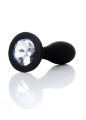 Анальна пробка - Jewellery Silicone Black Plug S Clear