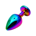 Анальная пробка с кристаллом EGZO - Multicolor Round Plug Clear size S