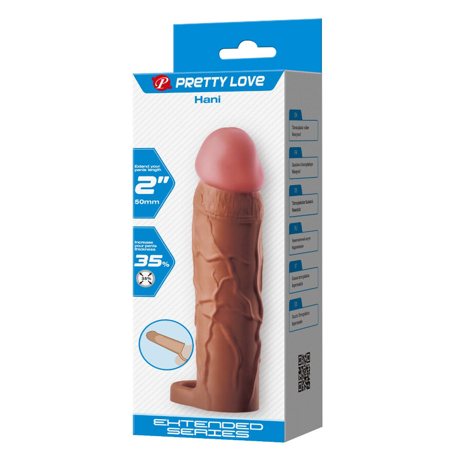 Удлиняющая насадка презерватив Pretty Love - Hani 2" Brown, BI-026255-1