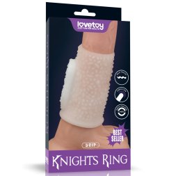 Відкрита міцна вібронасадка на пеніс Vibrating Drip Knights Ring White