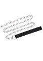 Повідець з карабіном та чорною петлею Taboom Luxury Bondage Essentials Chain Leash, сріблястий