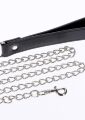 Повідець з карабіном та чорною петлею Taboom Luxury Bondage Essentials Chain Leash, сріблястий