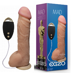 Вібратор на присосці EGZO Mad Evolution Ciberskin Spirited Lover з провідним пультом керування