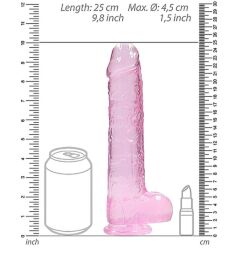 Фаллоимитатор реалистичный - Realrock Dildo With Balls 9'/23 см Pink