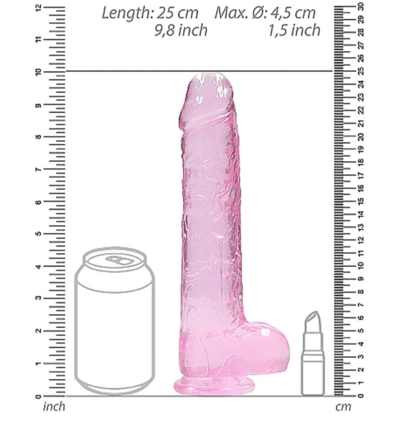 Фаллоимитатор реалистичный - Realrock Dildo With Balls 9'/23 см Pink