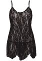 Сорочка беби-долл Leg Avenue Rose Lace Flair Chemise Black, Queen Size