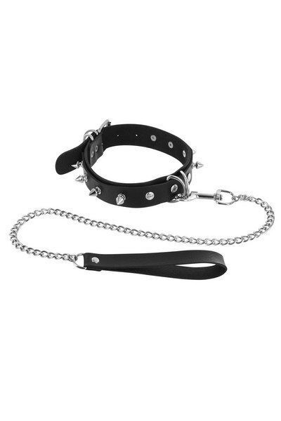 Ошейник с поводком Fetish Tentation Spikes and Leash