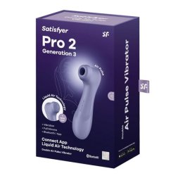 Роскошный симулятор орального секса - Satisfyer Pro 2 Generation 3 With Liquid Air Lilac Bluetooth/(App)
